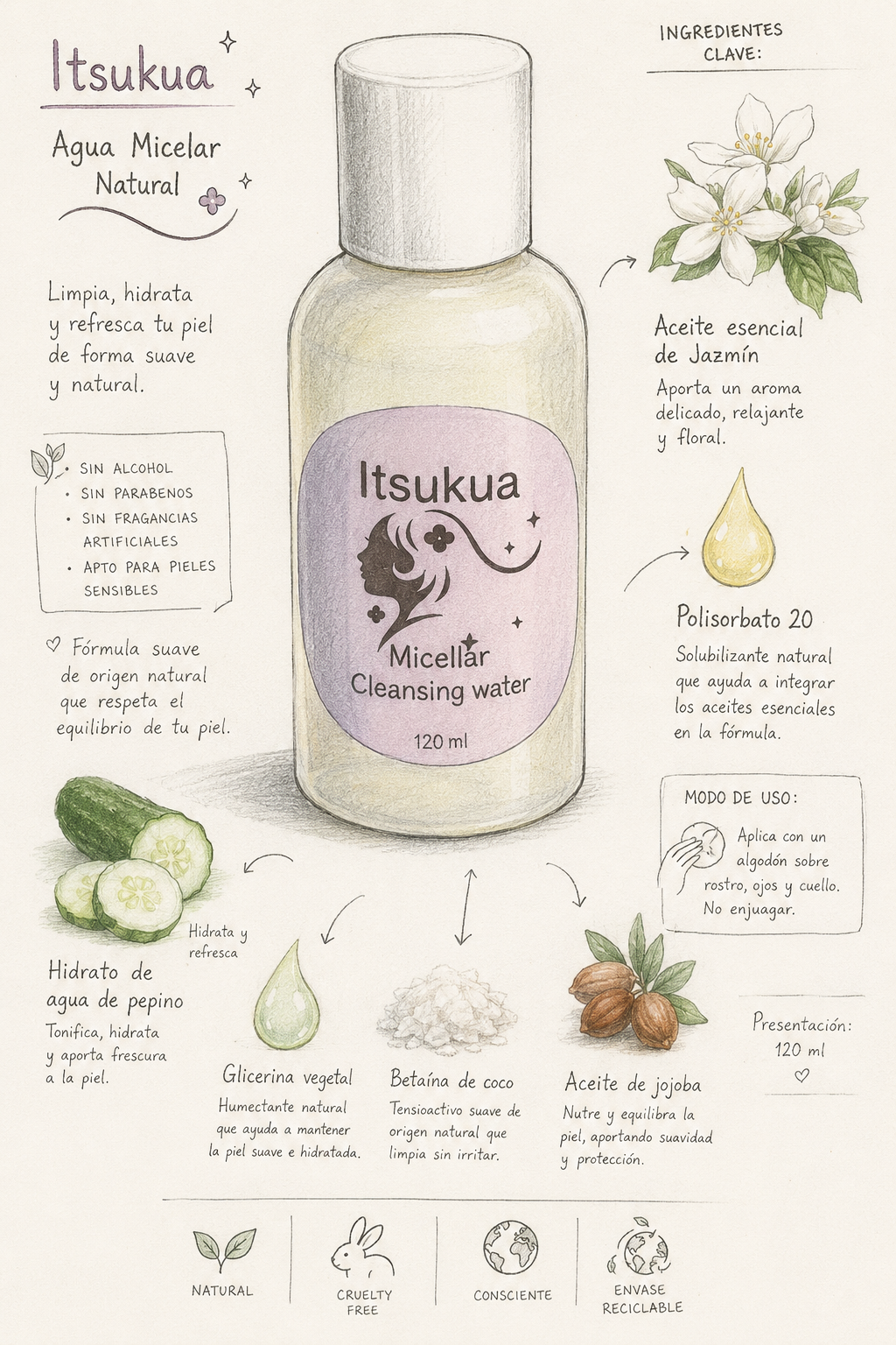 Micellar cleansing water